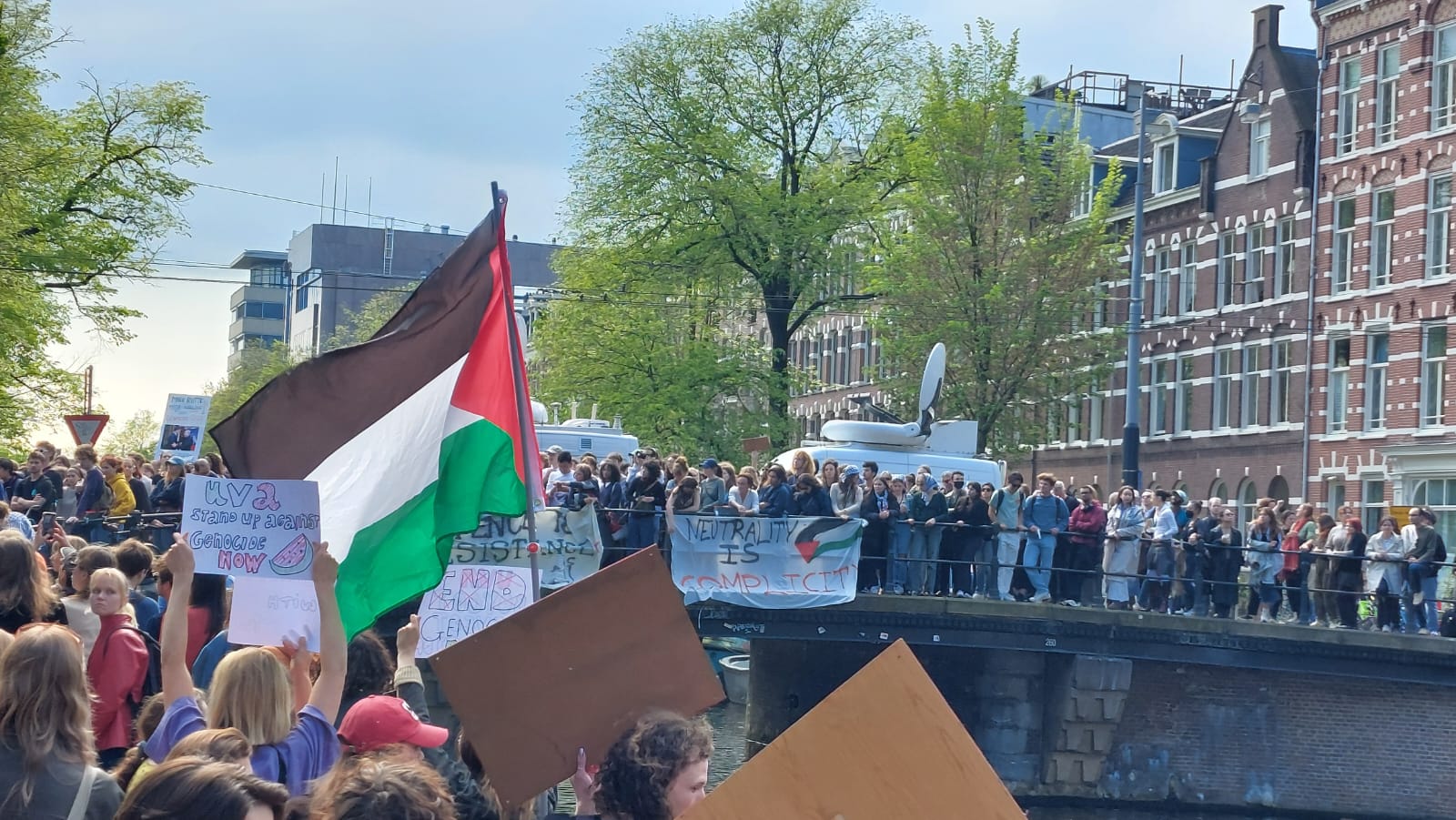 studentendemonstratie voor palestina op de uva