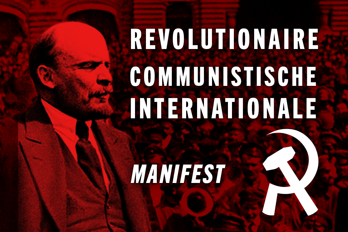 Op een rode achtergrond staat "ben je een communist? organiseer je!". Rechts zie je Karl Marx naar je wijzen.