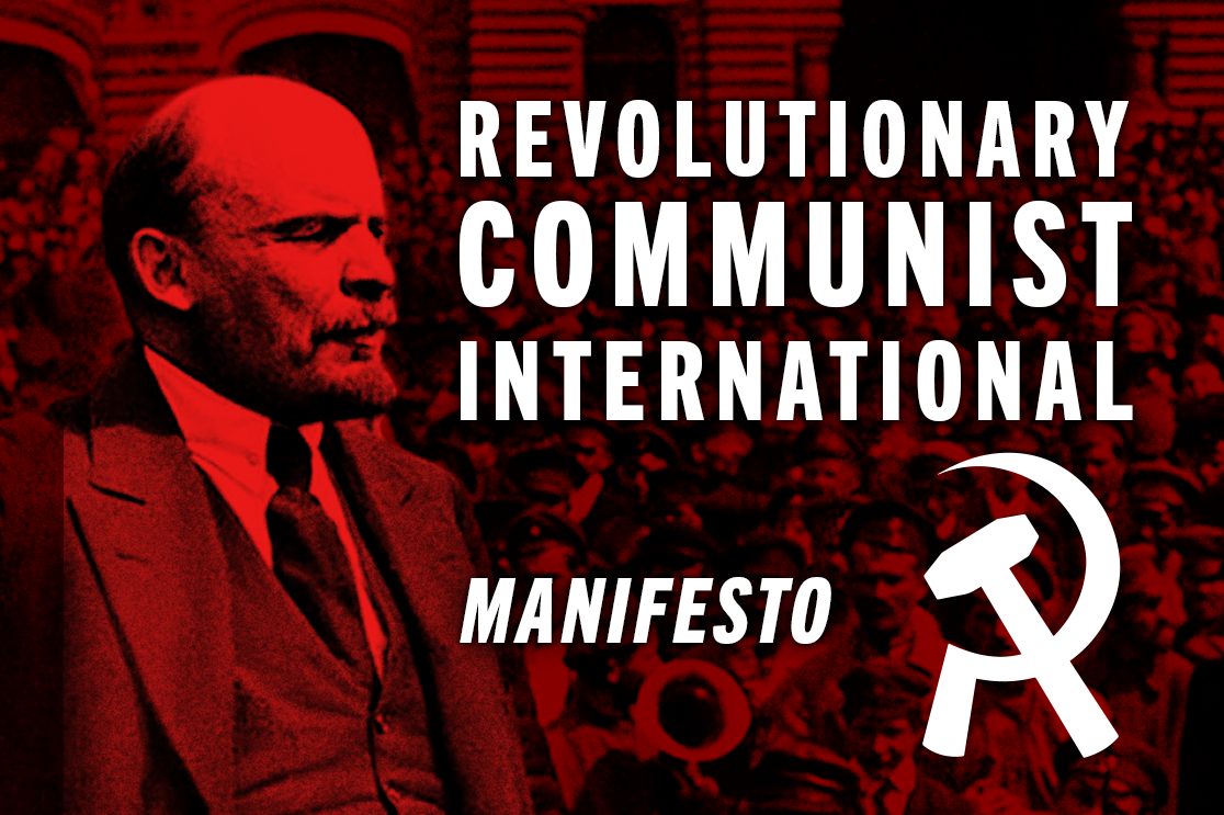 manifest van de revolutionaire communistische internationale - afbeelding met lenin